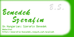benedek szerafin business card